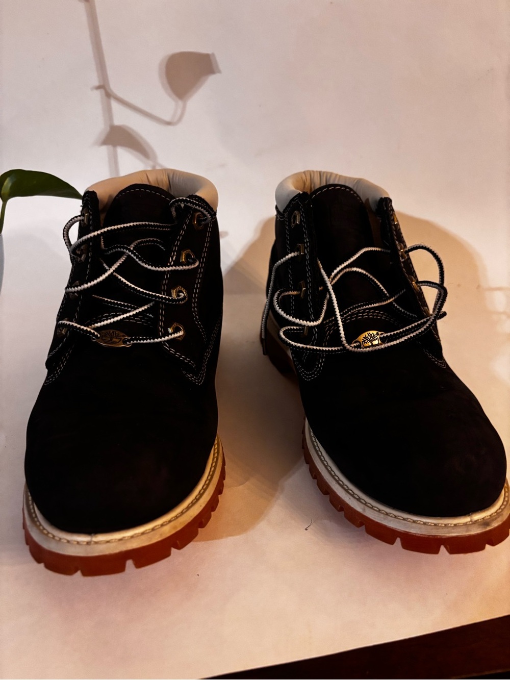 Timberland Black and Tan Men's Lace-Up Work Boots